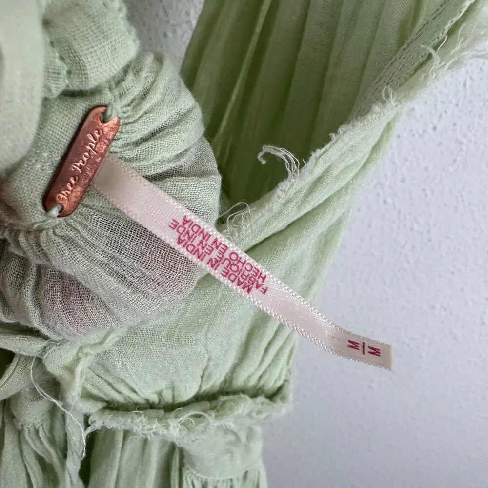 Free People 100 Degree Mini Dress Light Green